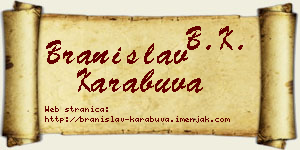 Branislav Karabuva vizit kartica